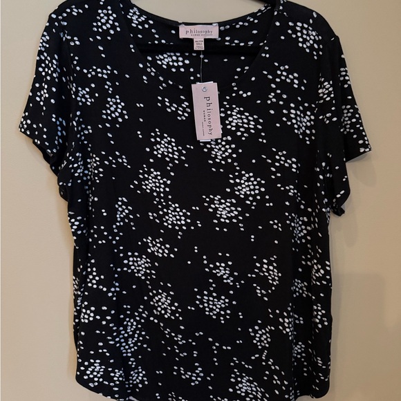Philosophy Black and White Relaxed Short Sleeve Tee - Picture 1 of 5